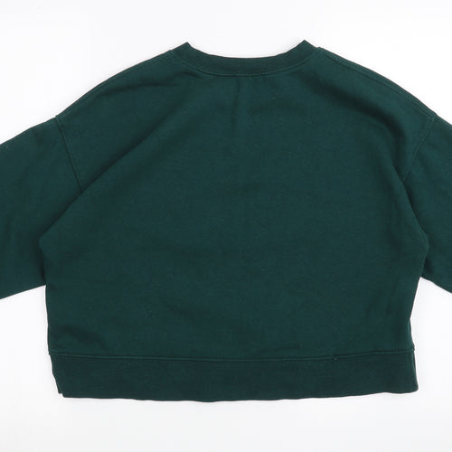 Zara Womens Green   Pullover Sweatshirt Size M  - oversized cropped jumper