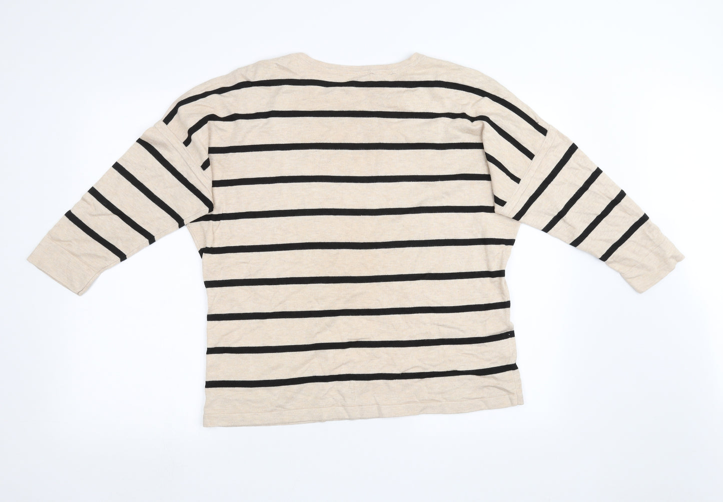 Preworn Womens Beige Striped  Pullover Sweatshirt Size L