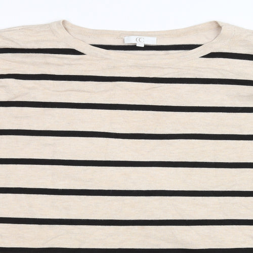 Preworn Womens Beige Striped  Pullover Sweatshirt Size L