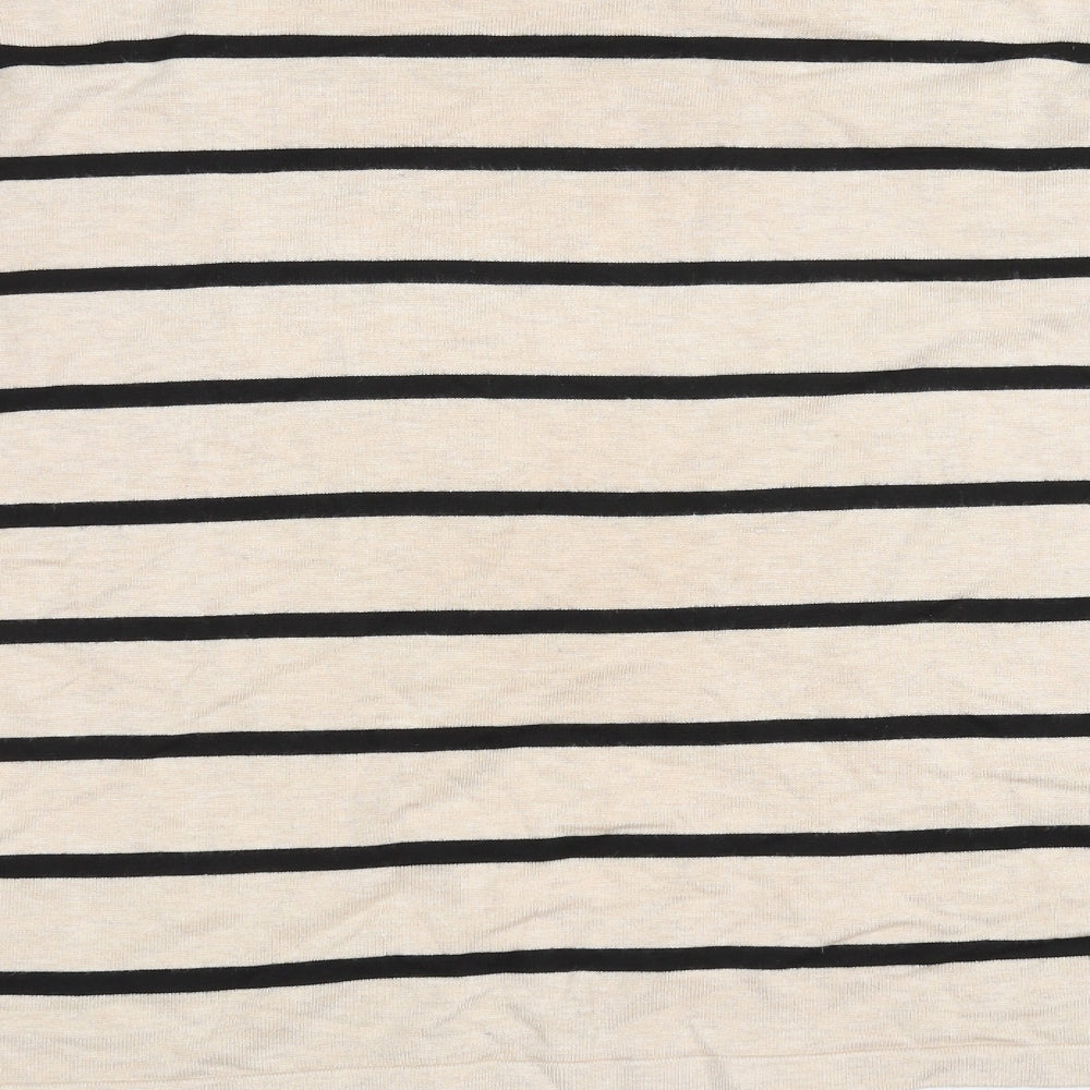 Preworn Womens Beige Striped  Pullover Sweatshirt Size L