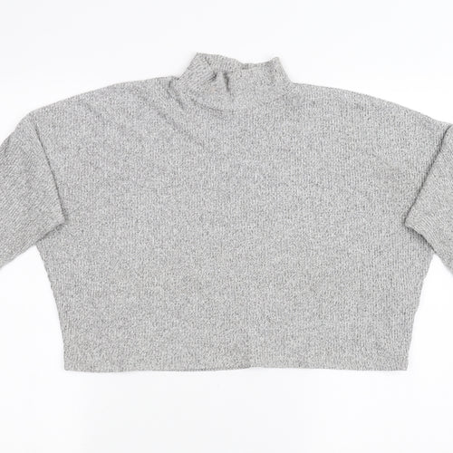 Topshop Womens Grey  Knit Pullover Sweatshirt Size 10