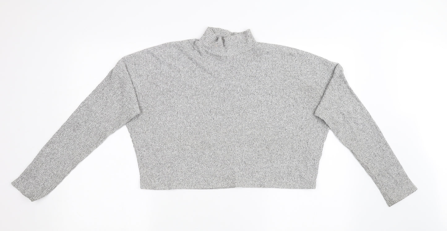 Topshop Womens Grey  Knit Pullover Sweatshirt Size 10