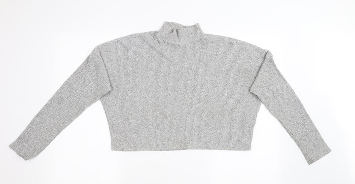 Topshop Womens Grey  Knit Pullover Sweatshirt Size 10