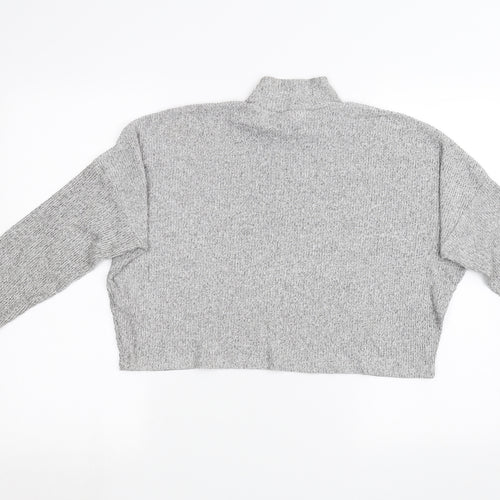 Topshop Womens Grey  Knit Pullover Sweatshirt Size 10