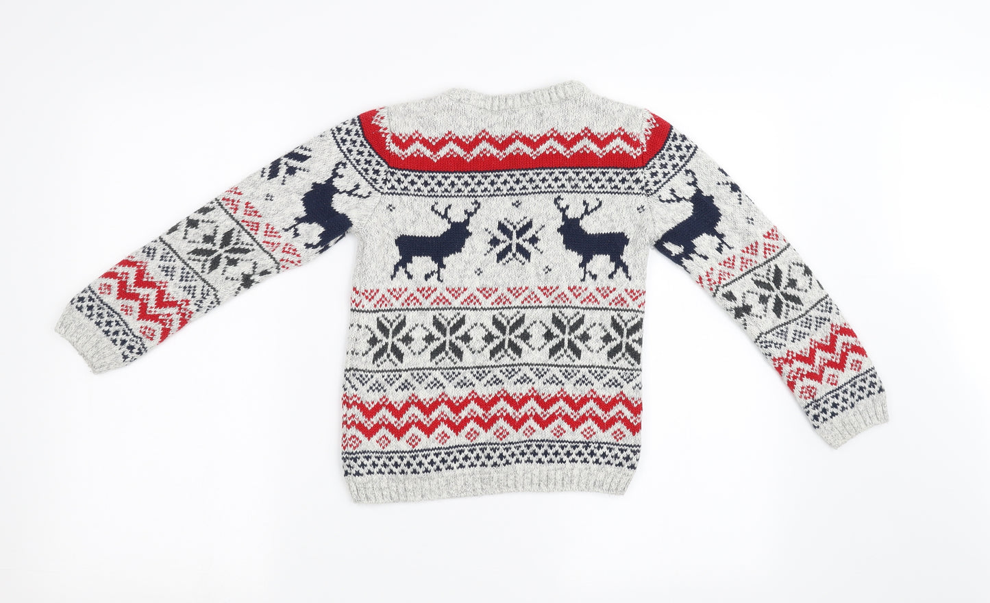NEXT Boys Grey Geometric  Pullover Sweatshirt Size 7 Years  - christmas