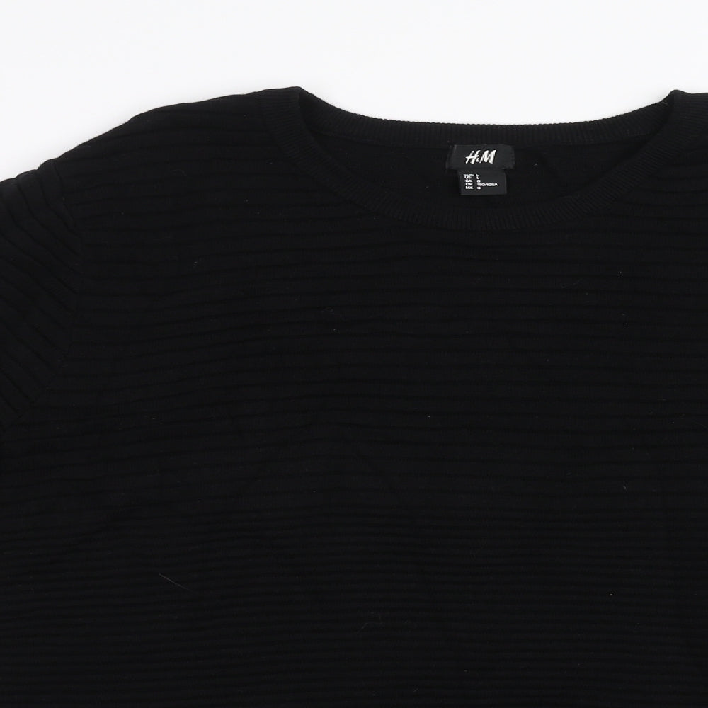 H&M Womens Black   Pullover Sweatshirt Size L