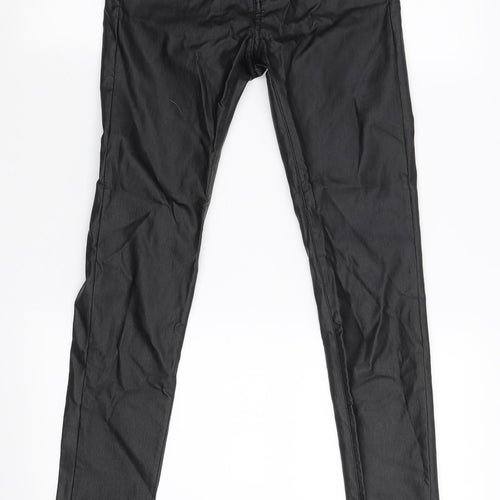 Gold SK Womens Black  Latex Skinny Jeans Size S L28 in