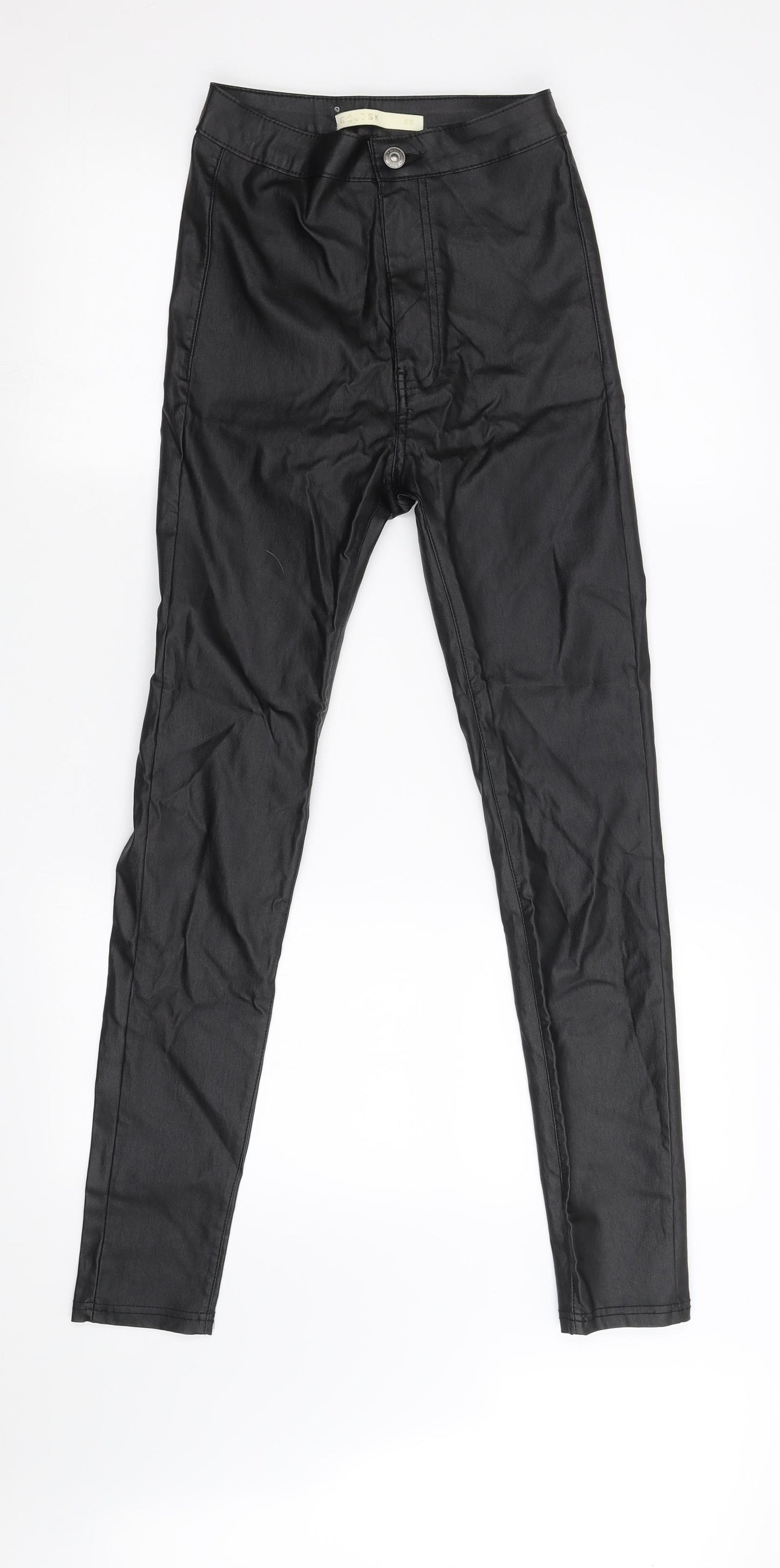 Gold SK Womens Black  Latex Skinny Jeans Size S L28 in