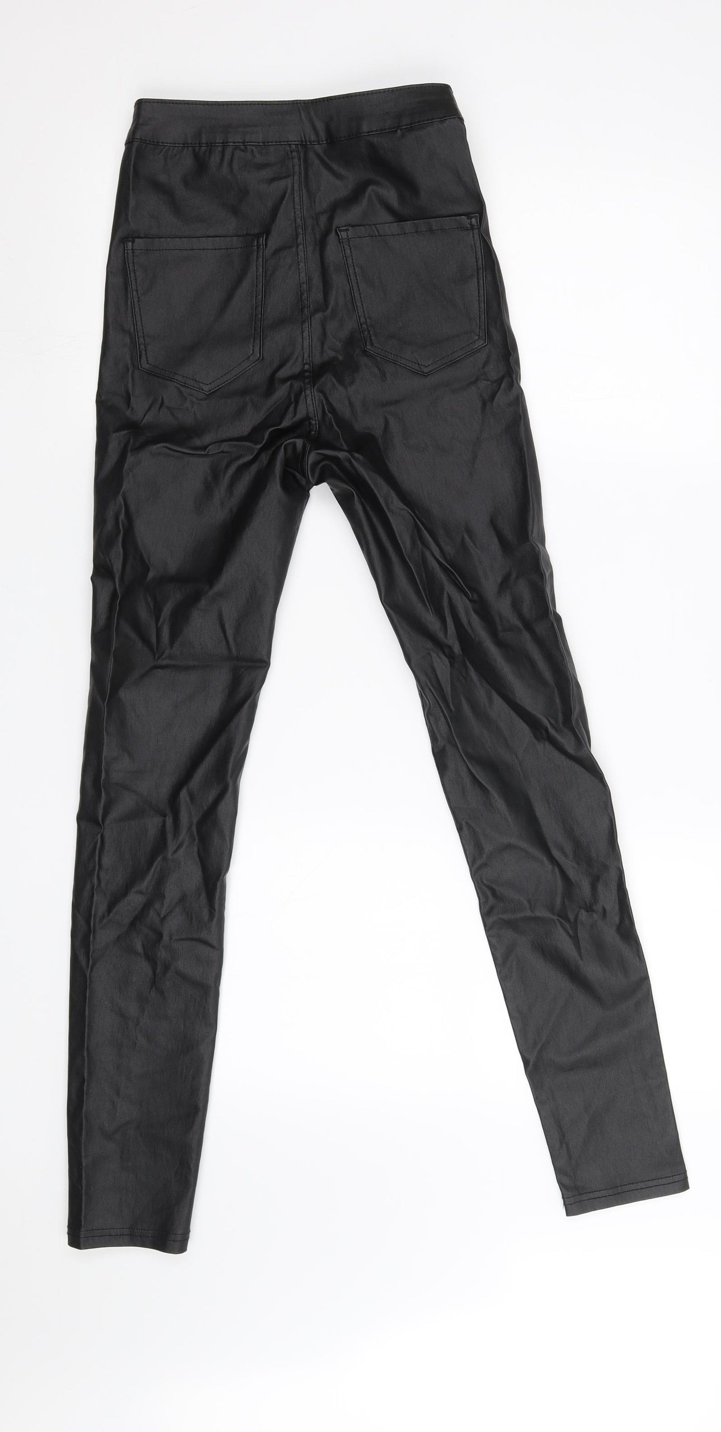Gold SK Womens Black  Latex Skinny Jeans Size S L28 in