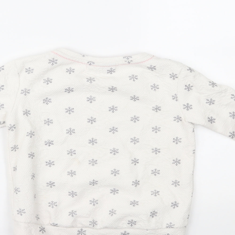 Matalan Girls White   Pullover Jumper Size 3 Years