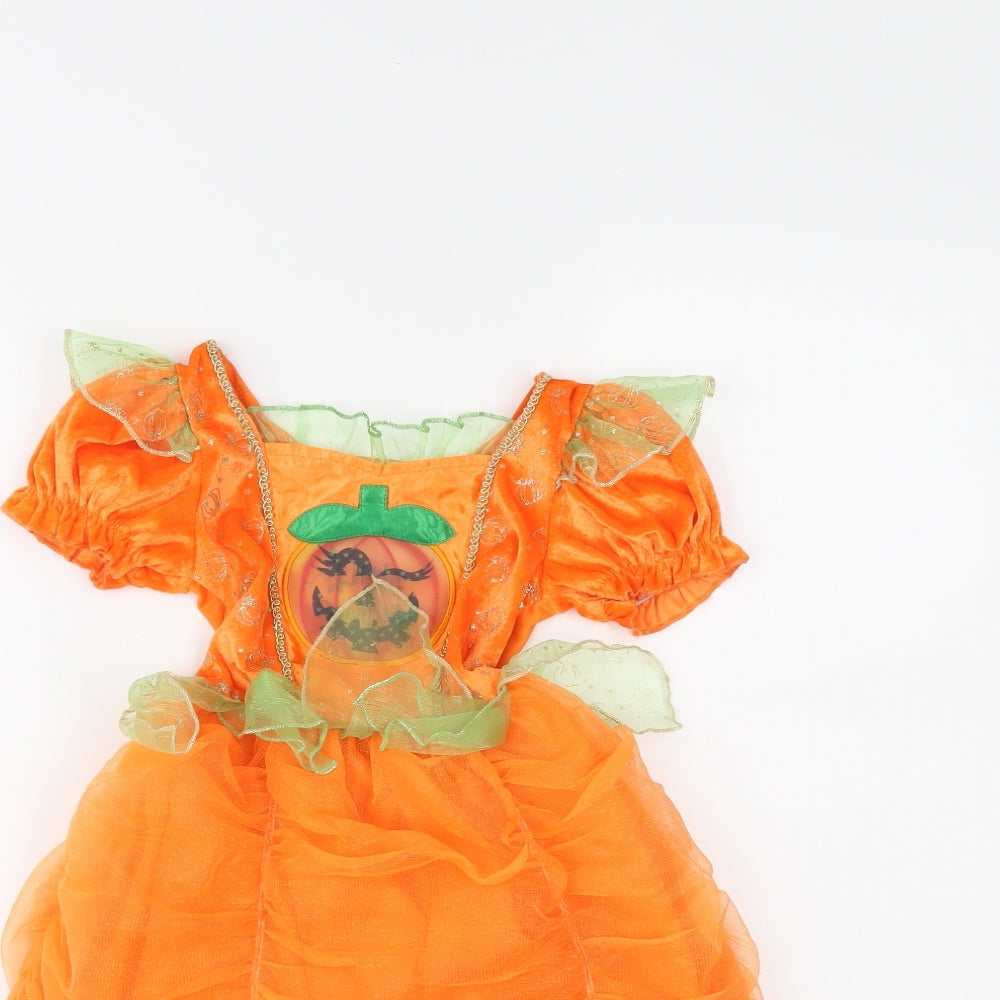 George Girls Orange   Fit & Flare  Size 18-24 Months  - halloween