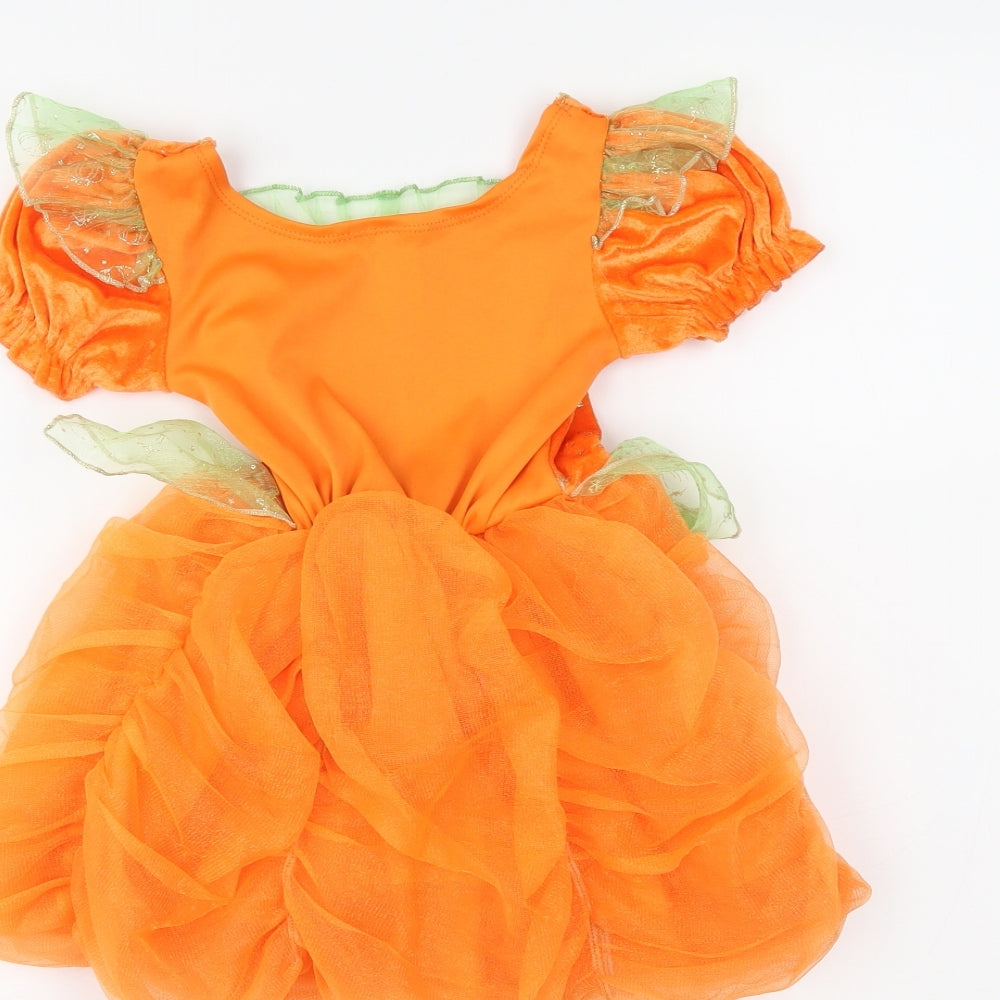 George Girls Orange   Fit & Flare  Size 18-24 Months  - halloween