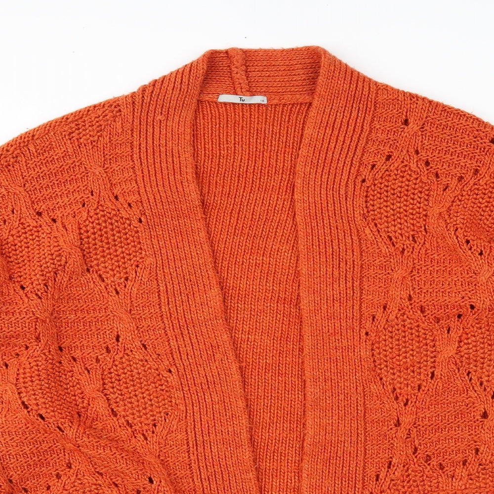 TU Womens Orange   Cardigan Jumper Size 14
