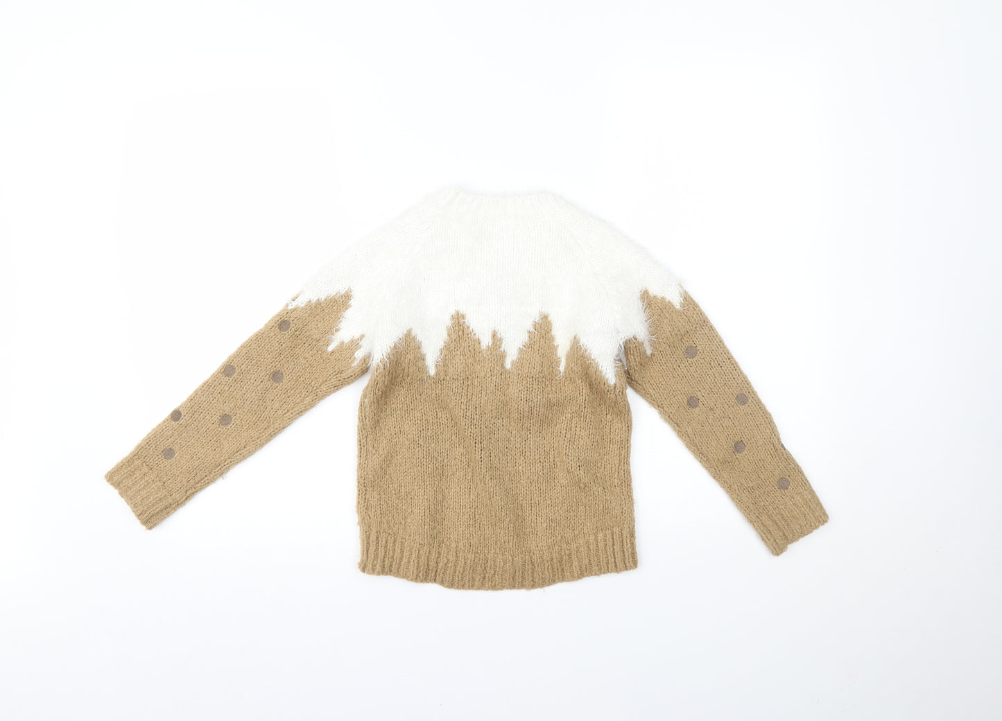 NEXT Girls Brown   Pullover Jumper Size 7 Years  - CHRISTMAS