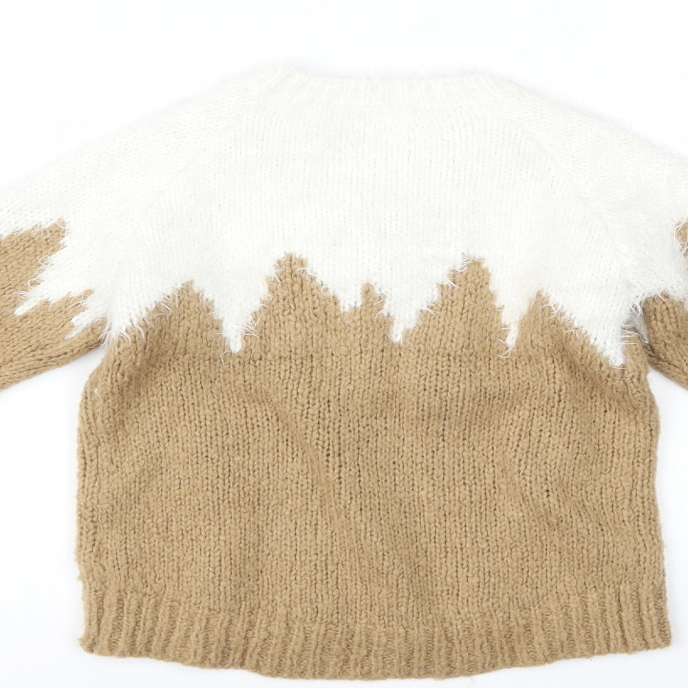 NEXT Girls Brown   Pullover Jumper Size 7 Years  - CHRISTMAS