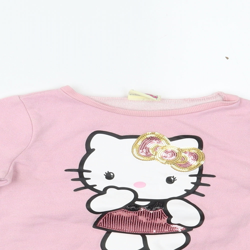 TU Girls Pink   Pullover Jumper Size 4 Years  - Hello Kitty