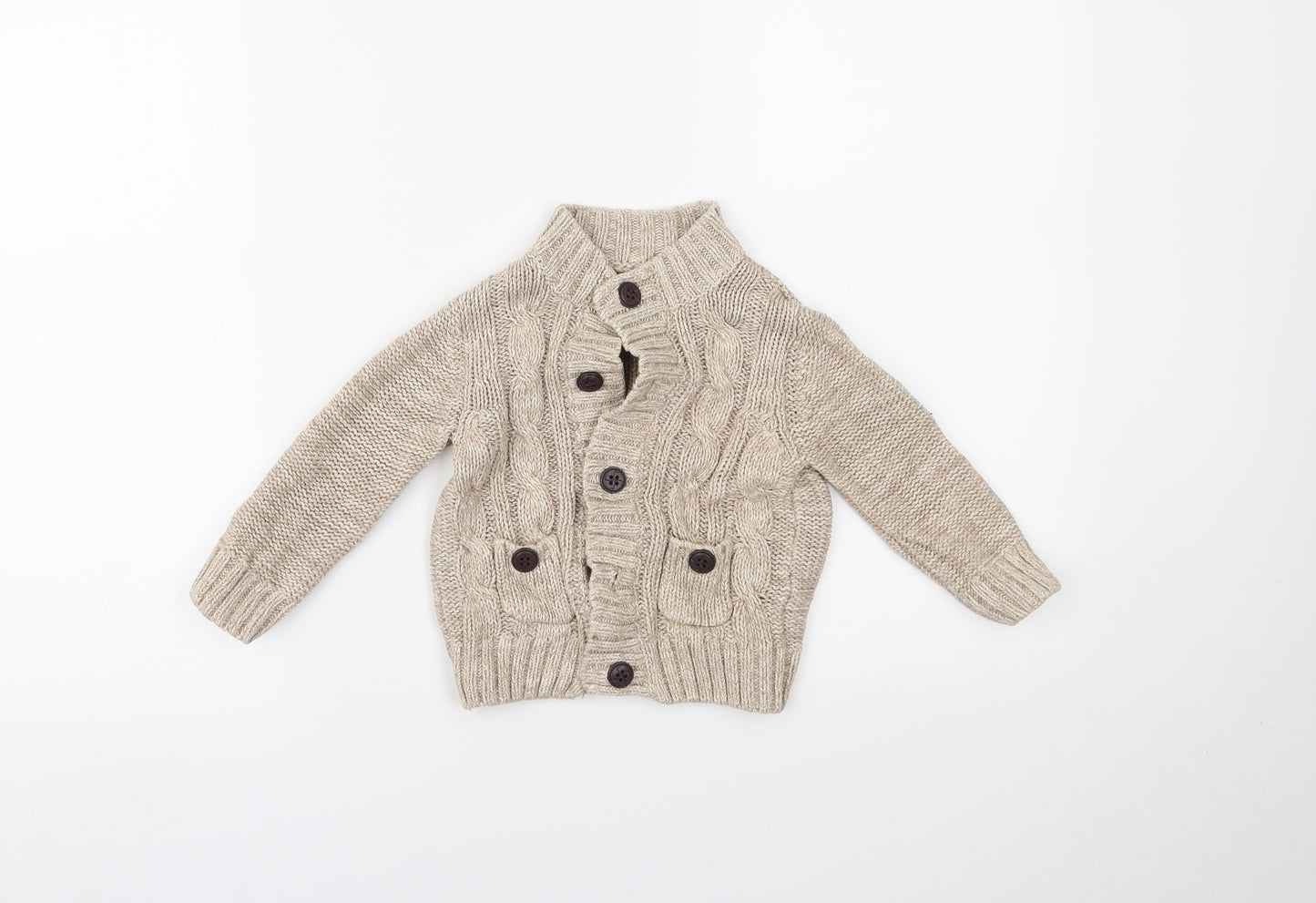 Mothercare Boys Beige   Cardigan Jumper Size 9-12 Months