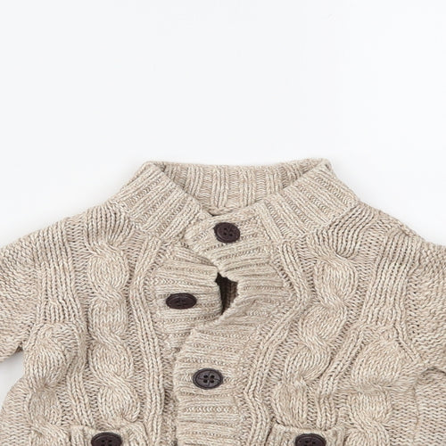 Mothercare Boys Beige   Cardigan Jumper Size 9-12 Months