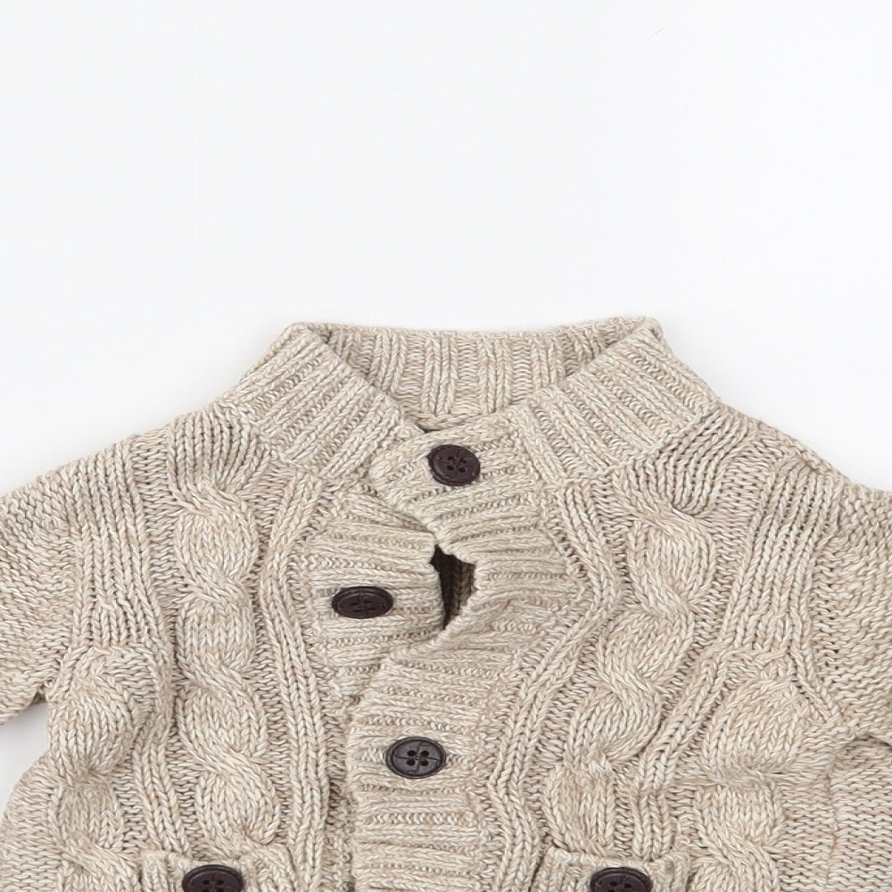 Mothercare Boys Beige   Cardigan Jumper Size 9-12 Months