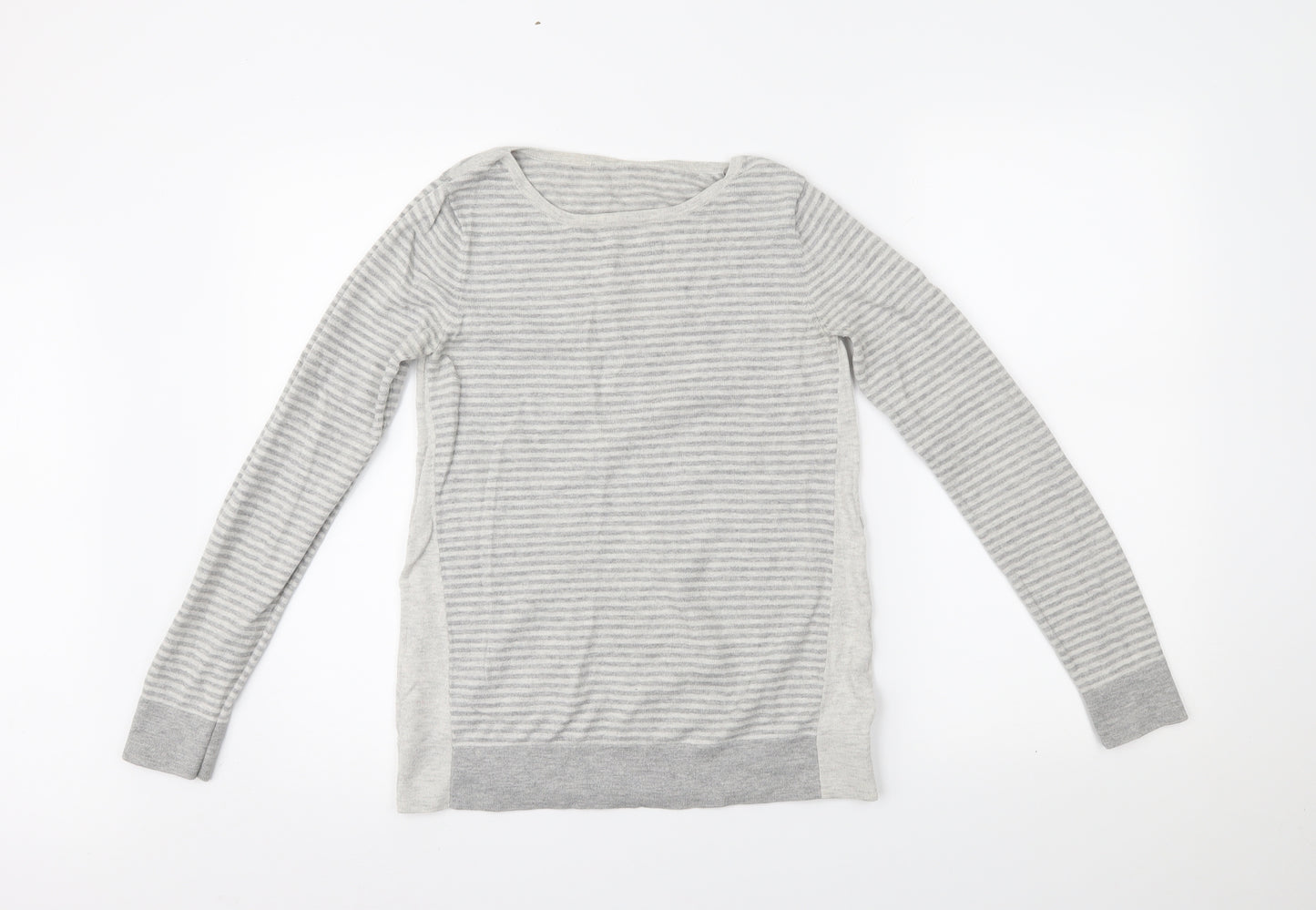 The White Company Womens Grey Striped  Pullover Jumper Size 8