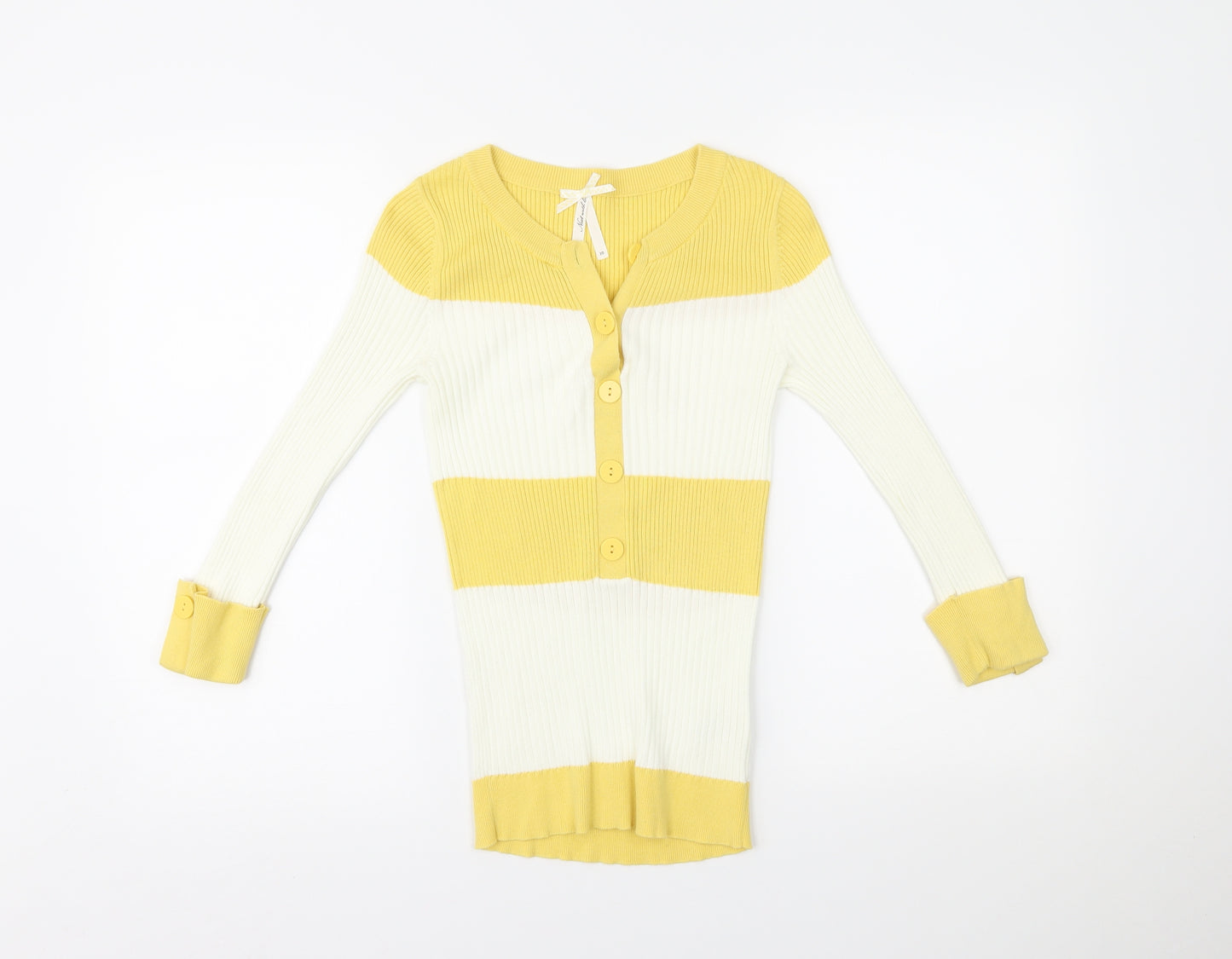 NEXT Womens Yellow Striped  Basic Blouse Size 10