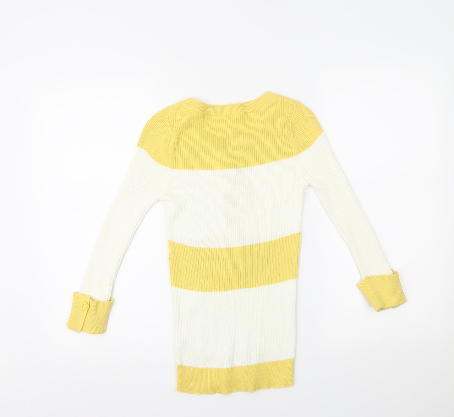 NEXT Womens Yellow Striped  Basic Blouse Size 10