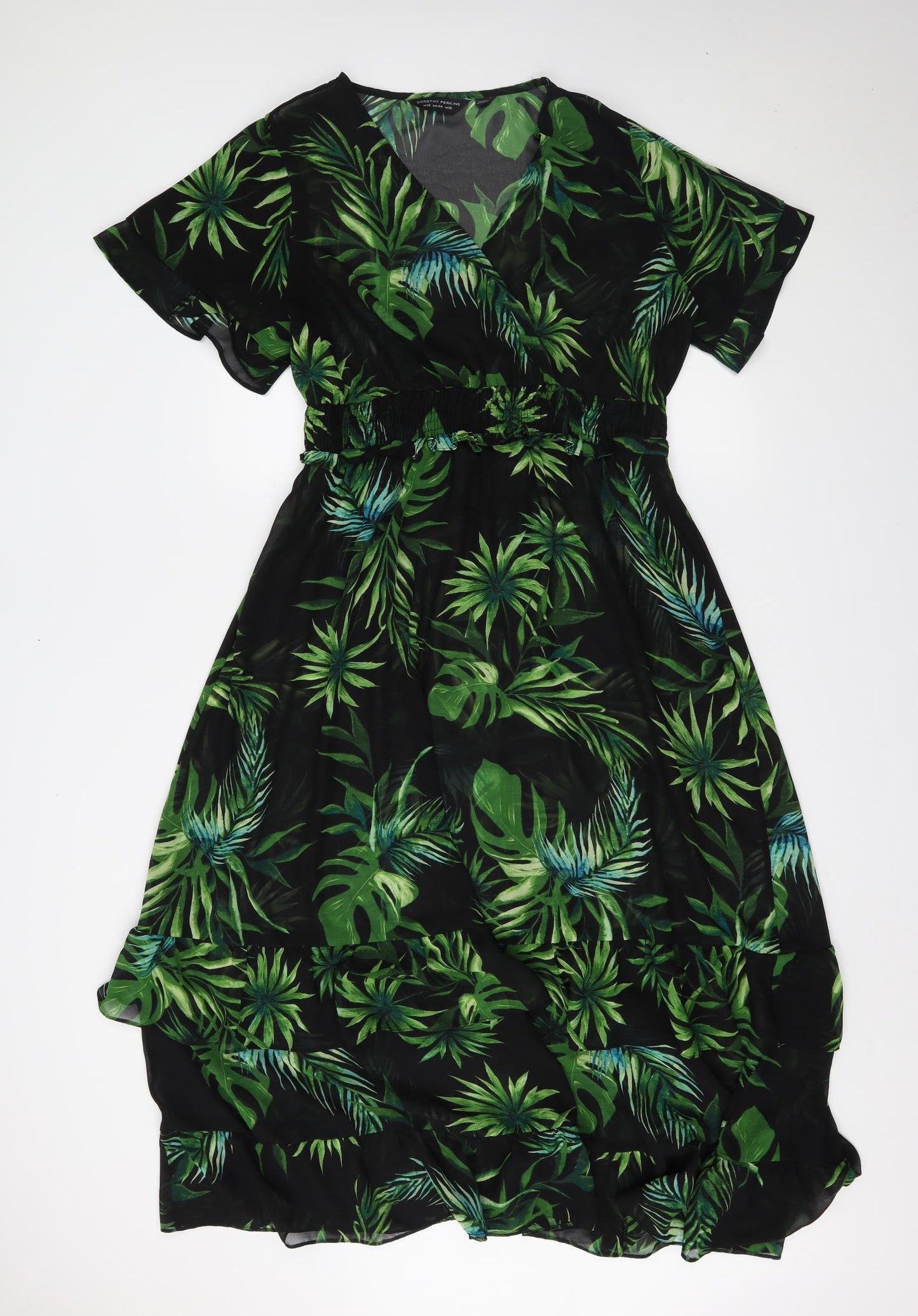 Dorothy Perkins Womens Black Floral  Fit & Flare  Size 16
