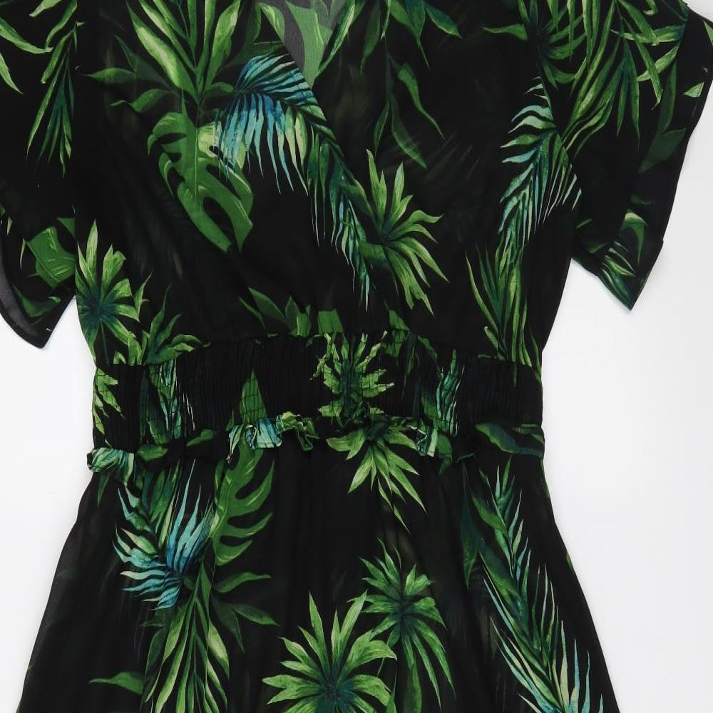 Dorothy Perkins Womens Black Floral  Fit & Flare  Size 16