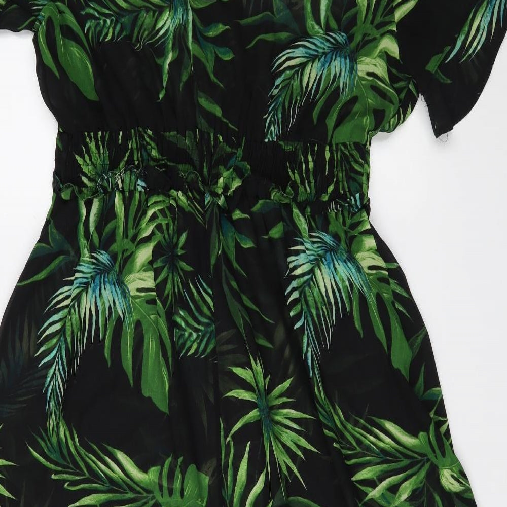 Dorothy Perkins Womens Black Floral  Fit & Flare  Size 16