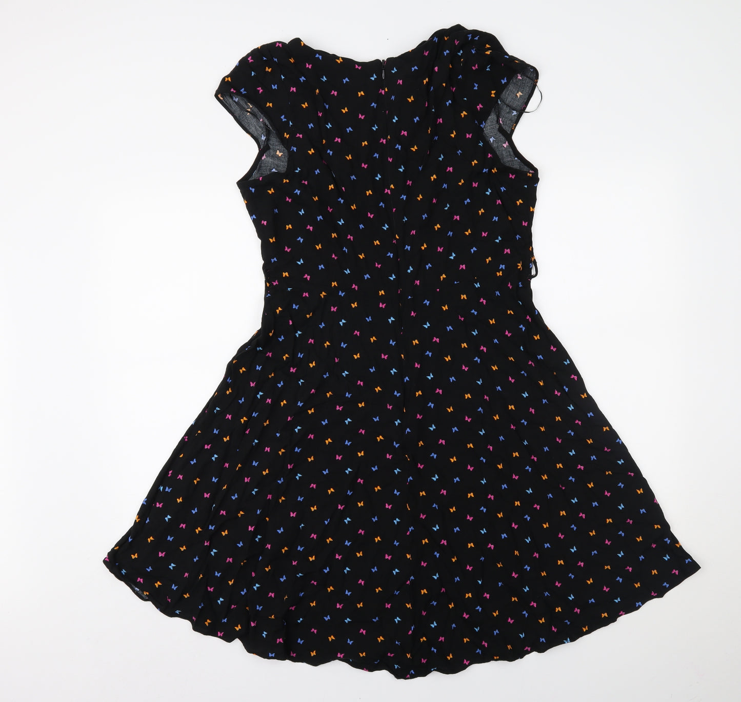 Billie & Blossom Womens Black Animal Print  Fit & Flare  Size 16