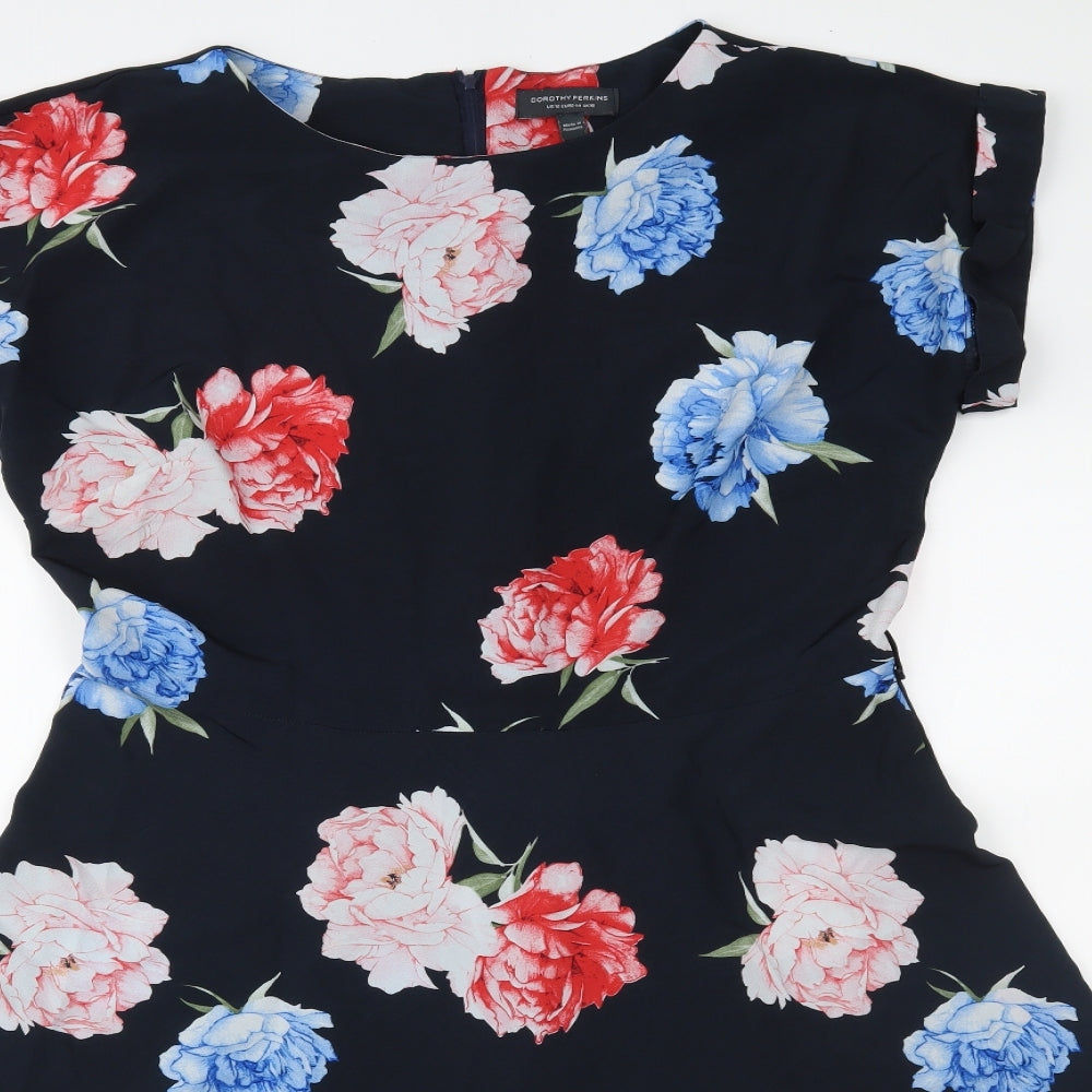 Dorothy Perkins Womens Blue Floral  Fit & Flare  Size 16