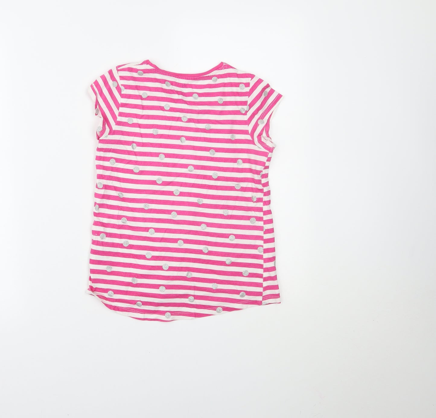H&M Girls Pink Striped  Pullover T-Shirt Size 9-10 Years