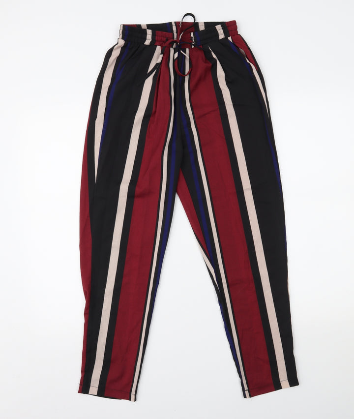 PRETTYLITTLETHING Womens Multicoloured Striped  Trousers  Size 6 L23.5 in