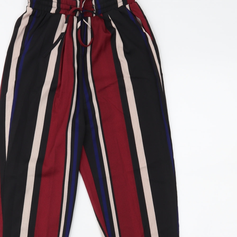 PRETTYLITTLETHING Womens Multicoloured Striped  Trousers  Size 6 L23.5 in