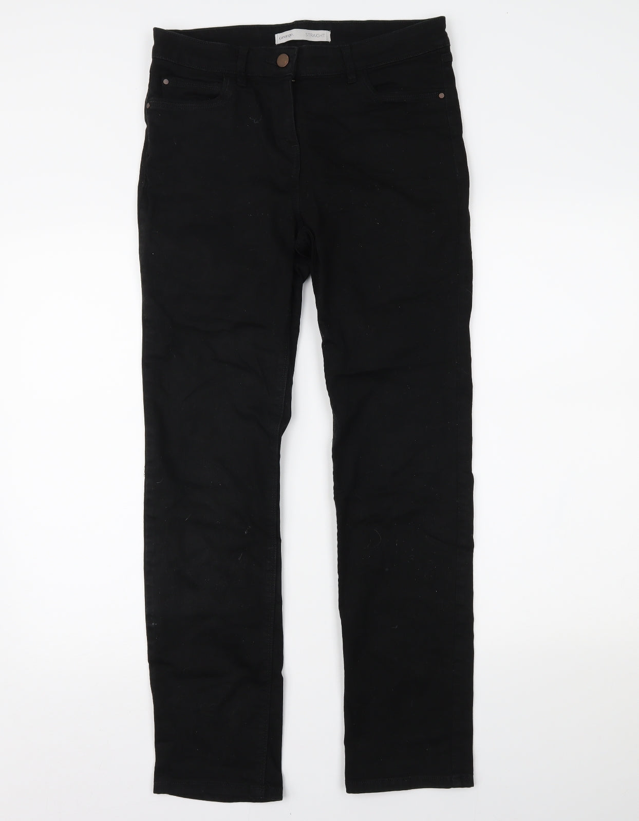 George Womens Black  Denim Straight Jeans Size 12 L27.5 in