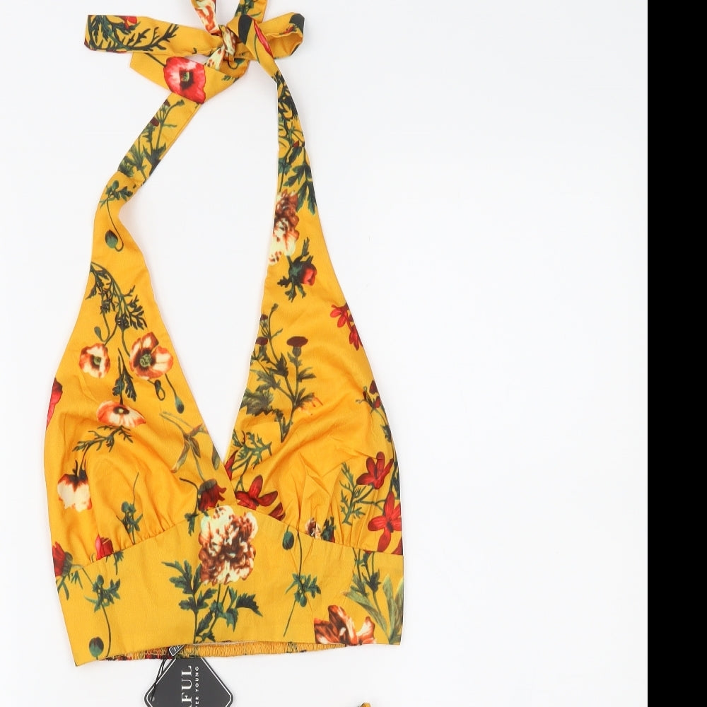 Zaful Womens Yellow Floral   Outfit/Set Size 8