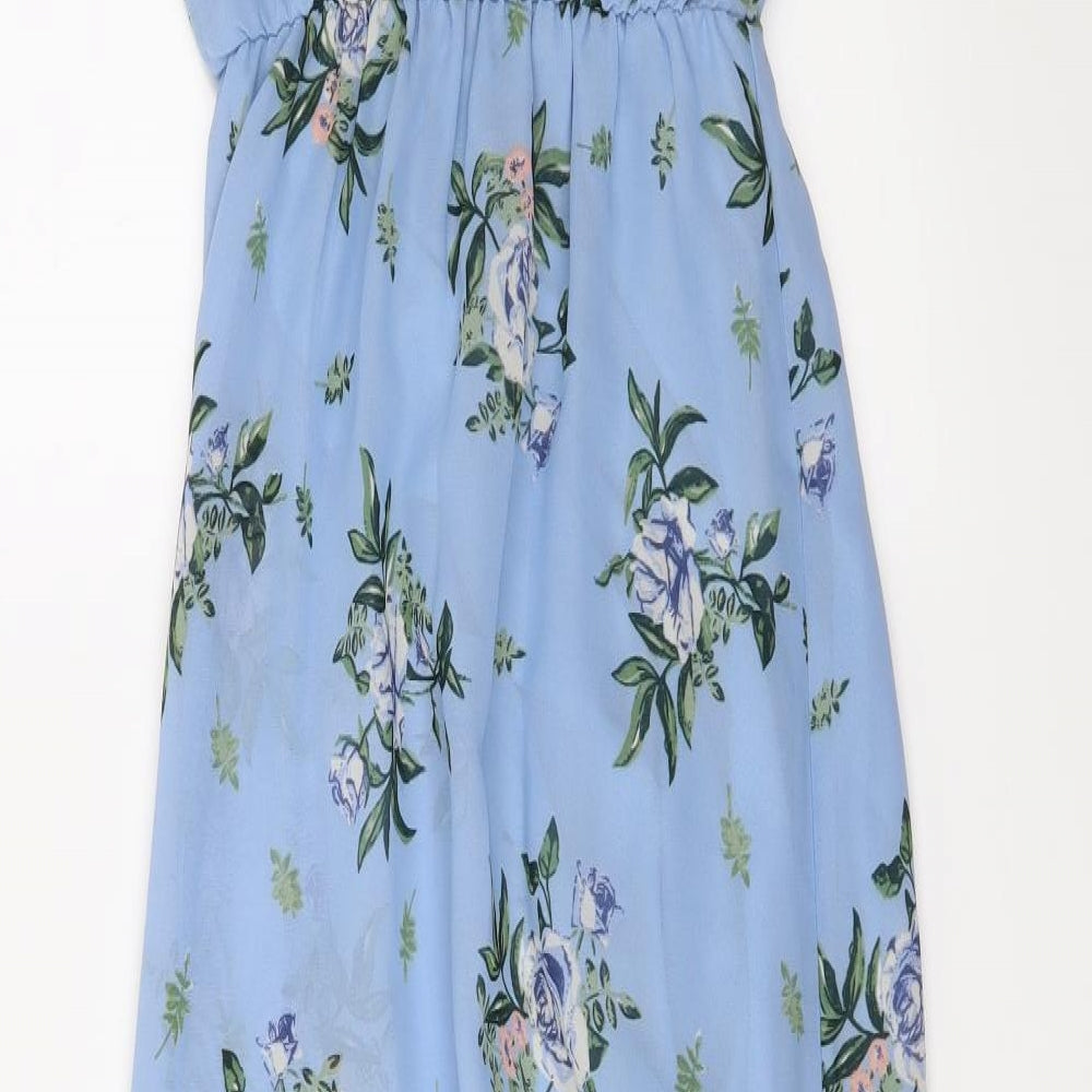 H&M Womens Blue Floral  Maxi  Size 6