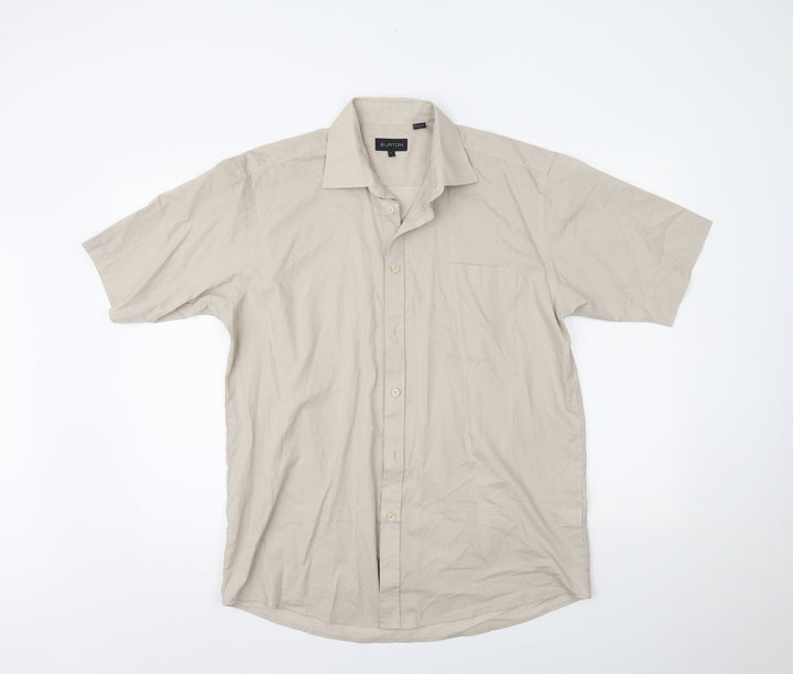 Burton Mens Beige Button-Up Size 16