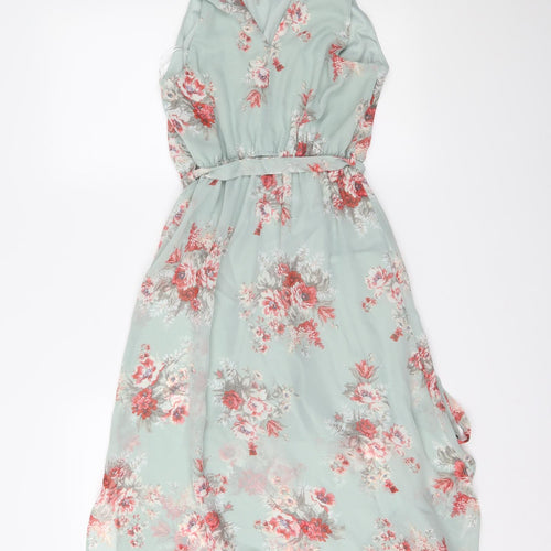 New Look Womens Blue Floral  A-Line  Size 8