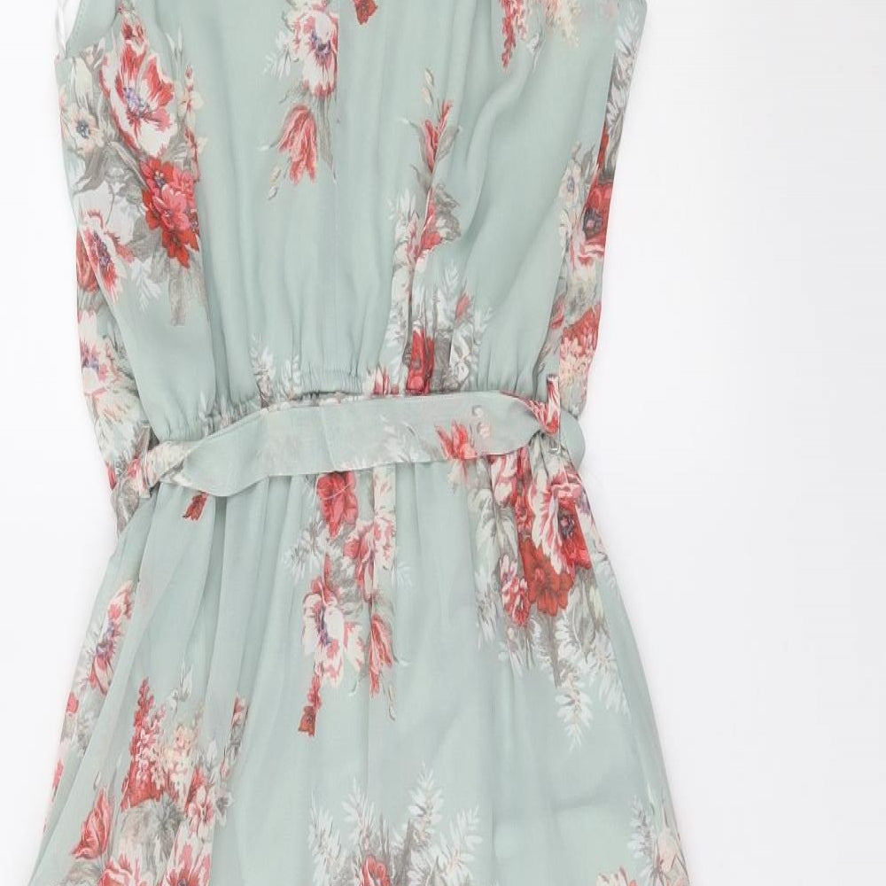 New Look Womens Blue Floral  A-Line  Size 8