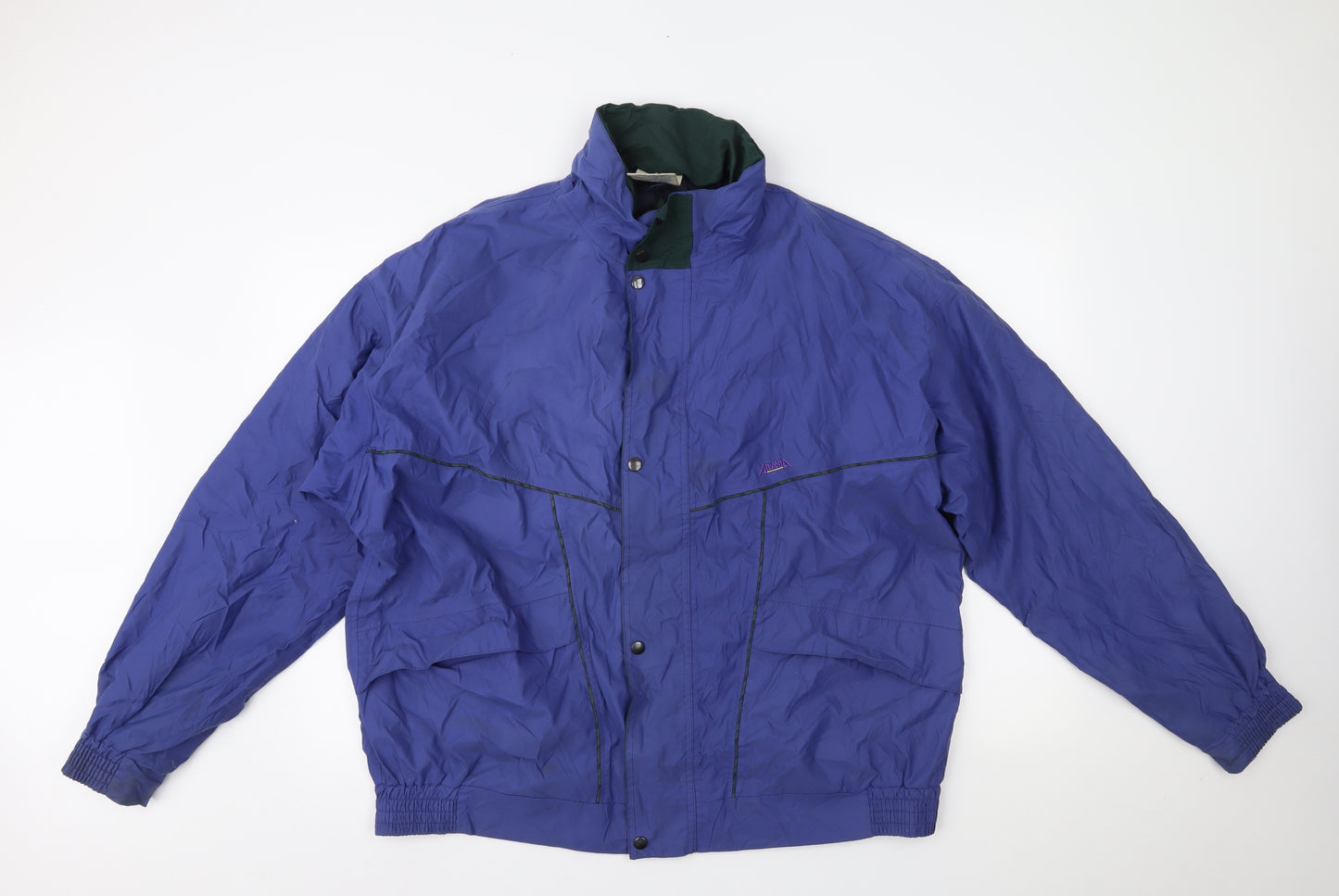 Atlanta Mens Blue   Windbreaker Coat Size XL
