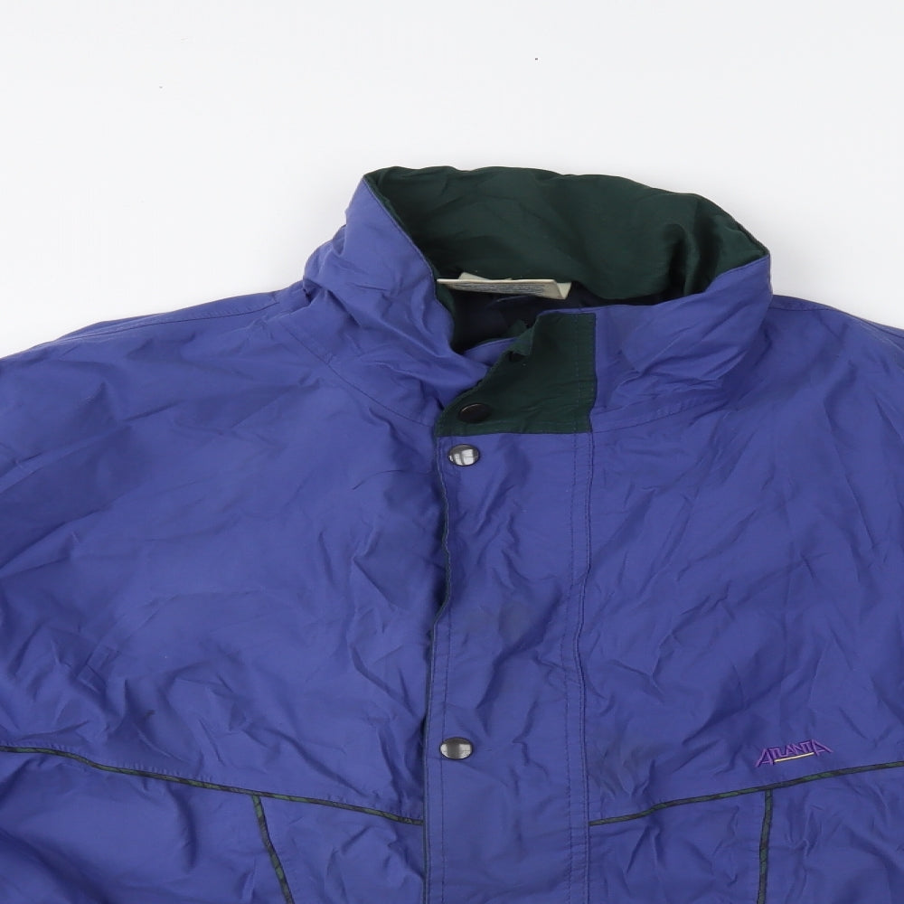 Atlanta Mens Blue   Windbreaker Coat Size XL