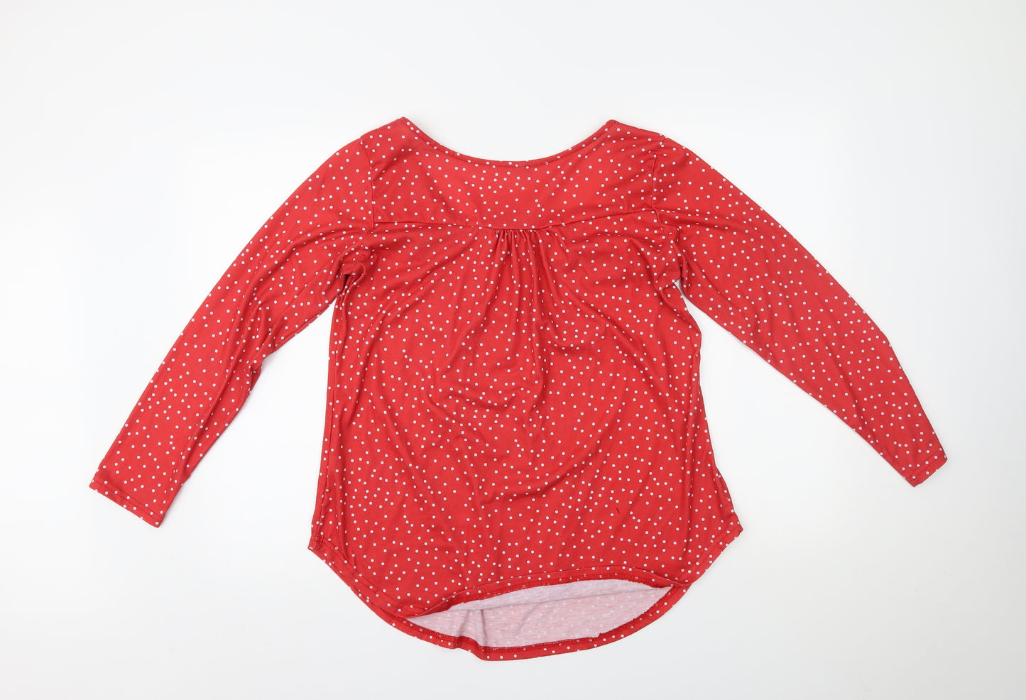 Preworn Womens Red Polka Dot  Basic Blouse Size L