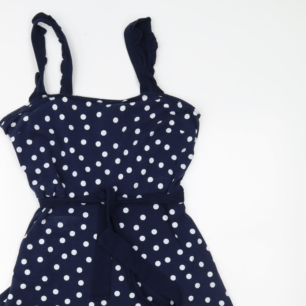 Dorothy Perkins Womens Blue Polka Dot  Fit & Flare  Size 16
