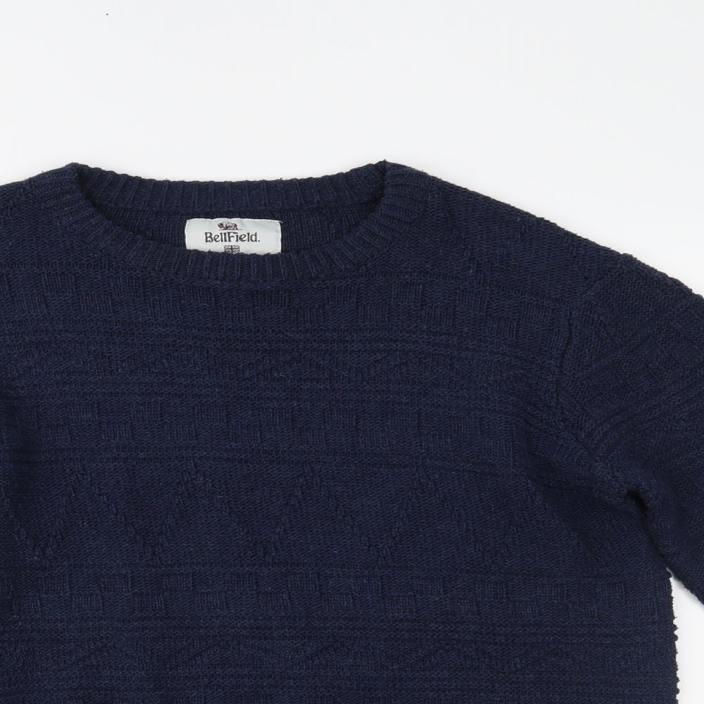 Bellfield Mens Blue   Pullover Jumper Size S