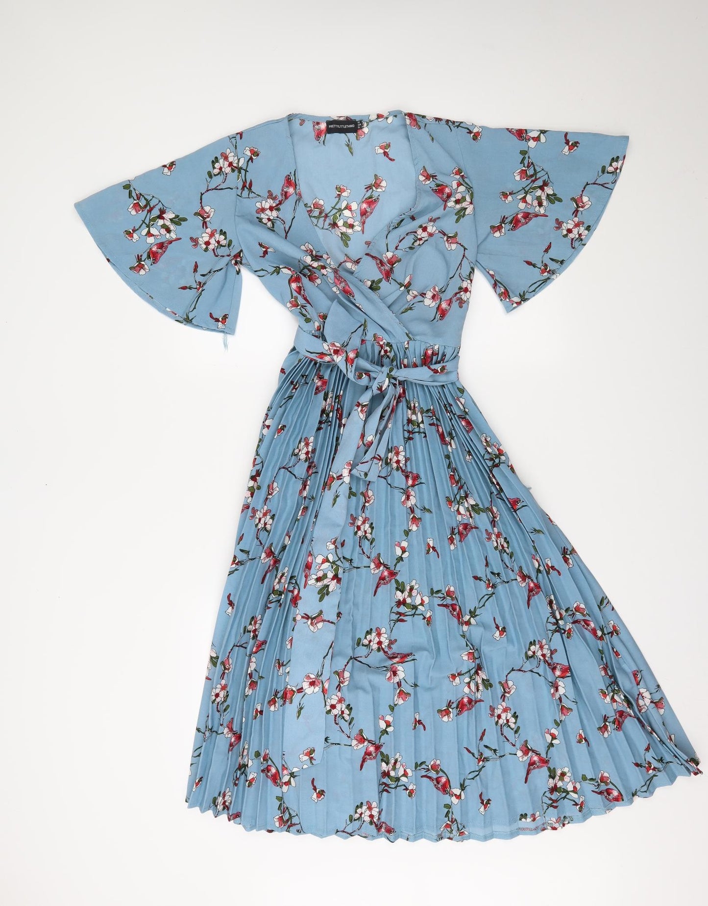 PRETTYLITTLETHING Womens Blue Floral  A-Line  Size 6