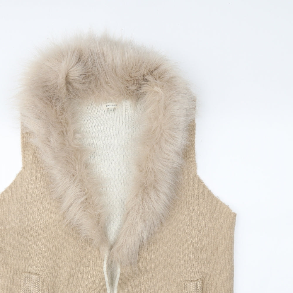 River Island Womens Beige   Gilet Waistcoat Size 12