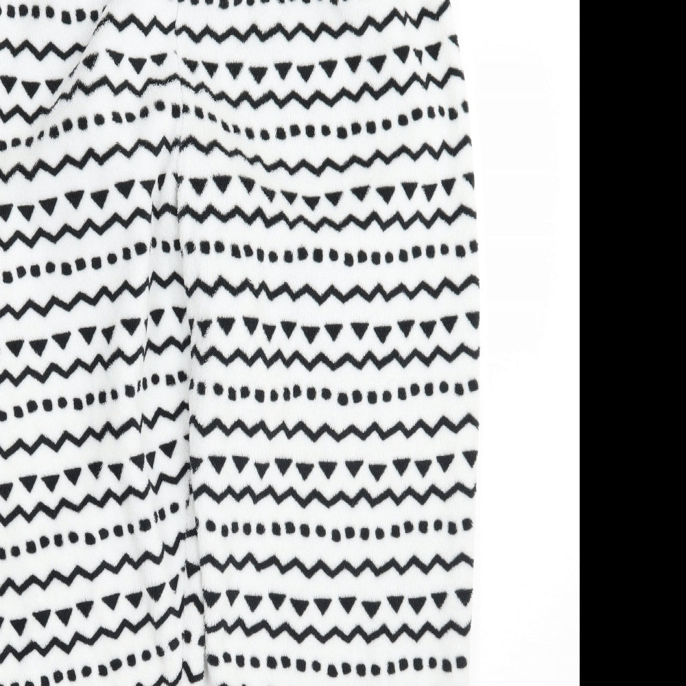 Primark Womens White Geometric   Pyjama Pants Size L