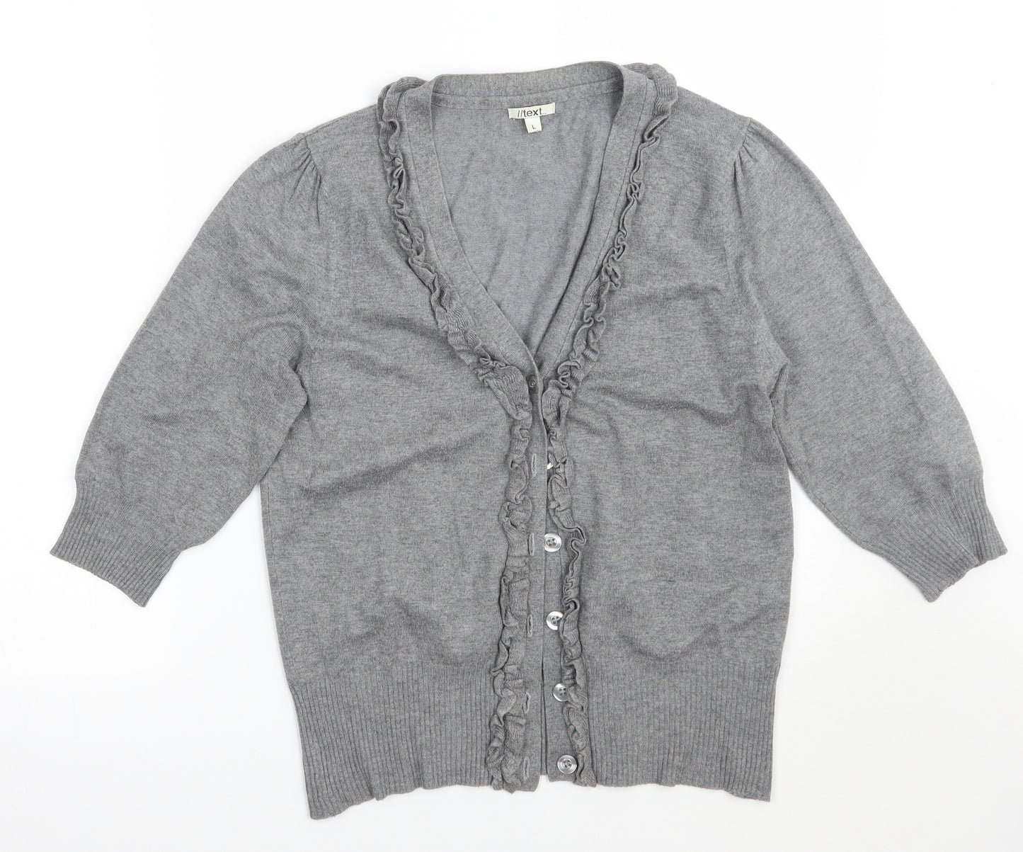 //text.. Womens Grey   Cardigan Jumper Size L