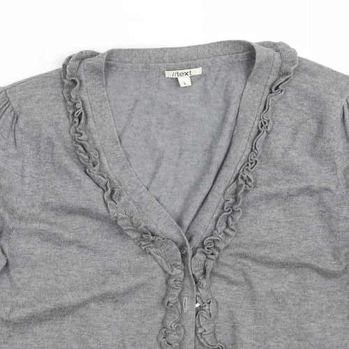 //text.. Womens Grey   Cardigan Jumper Size L